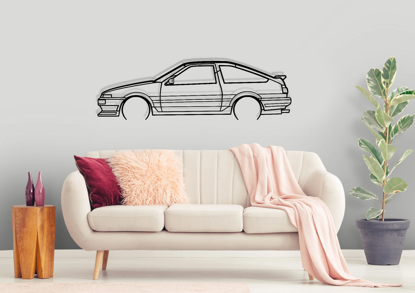 AE86 Detailed Silhouette Metal Wall Art