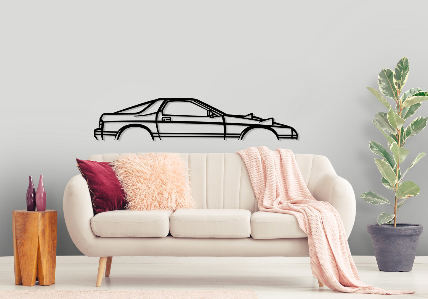 1986 Mazda FC RX7 Classic Silhouette Metal Wall Art