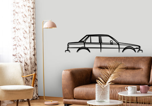1983 Toyota KE70 Corolla Classic Silhouette Metal Wall Art