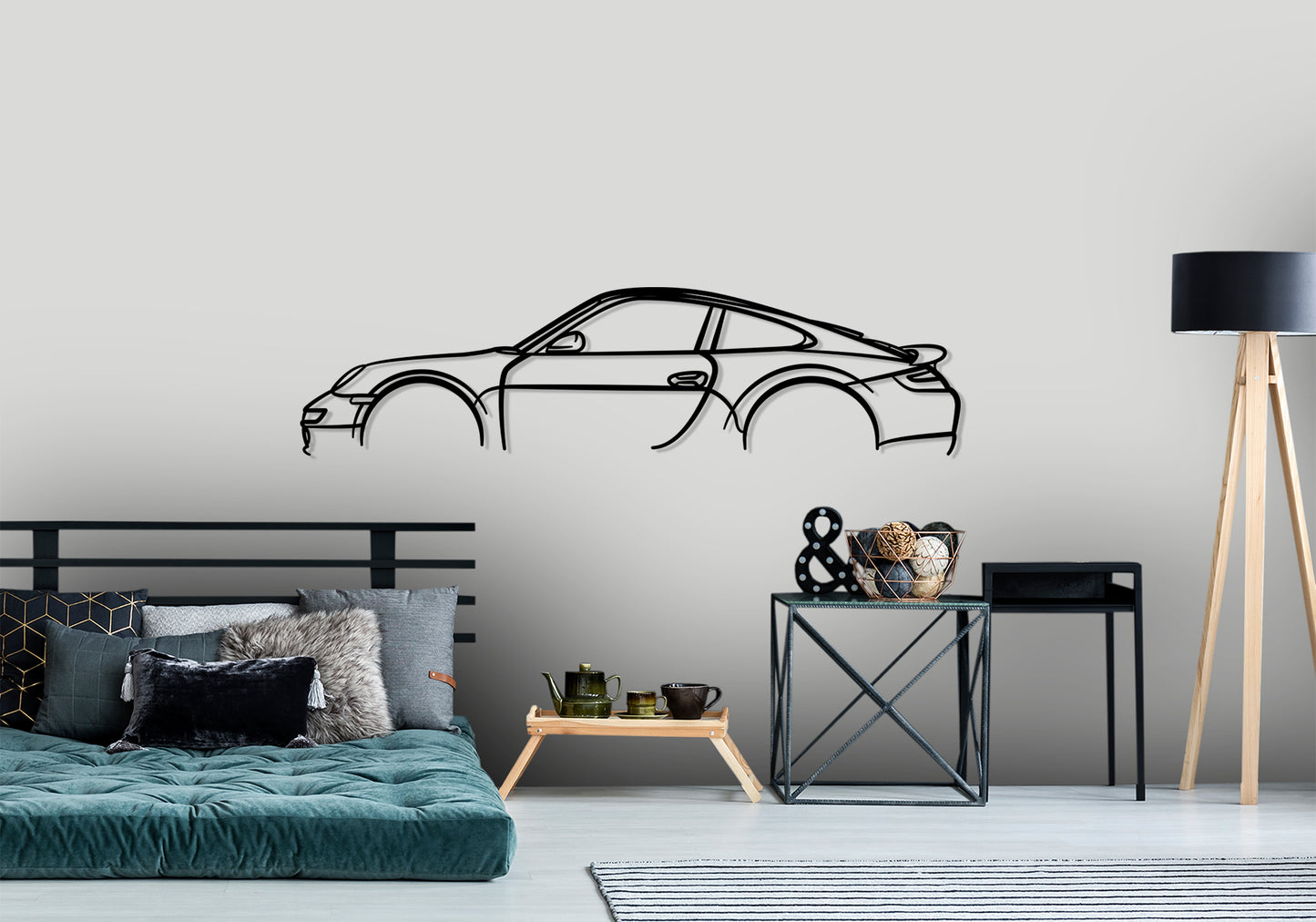 2008 Porche 911 Carrera S 997 series Classic Silhouette Metal Wall Art