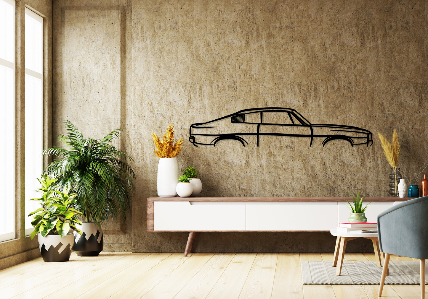 1971 Chrysler VH Charger Classic Silhouette Metal Wall Art