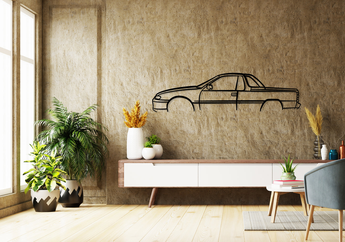 1997 VS Maloo Ute - Classic Silhouette Metal Wall Art