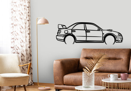 2004 Subaru WRX STI - Detailed Silhouette Metal Wall Art