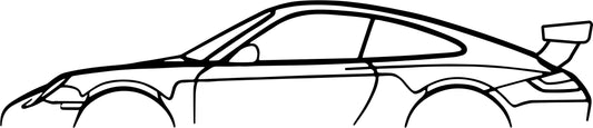 Porsche 997.1 GT3 Cup Classic Silhouette Metal Wall Art