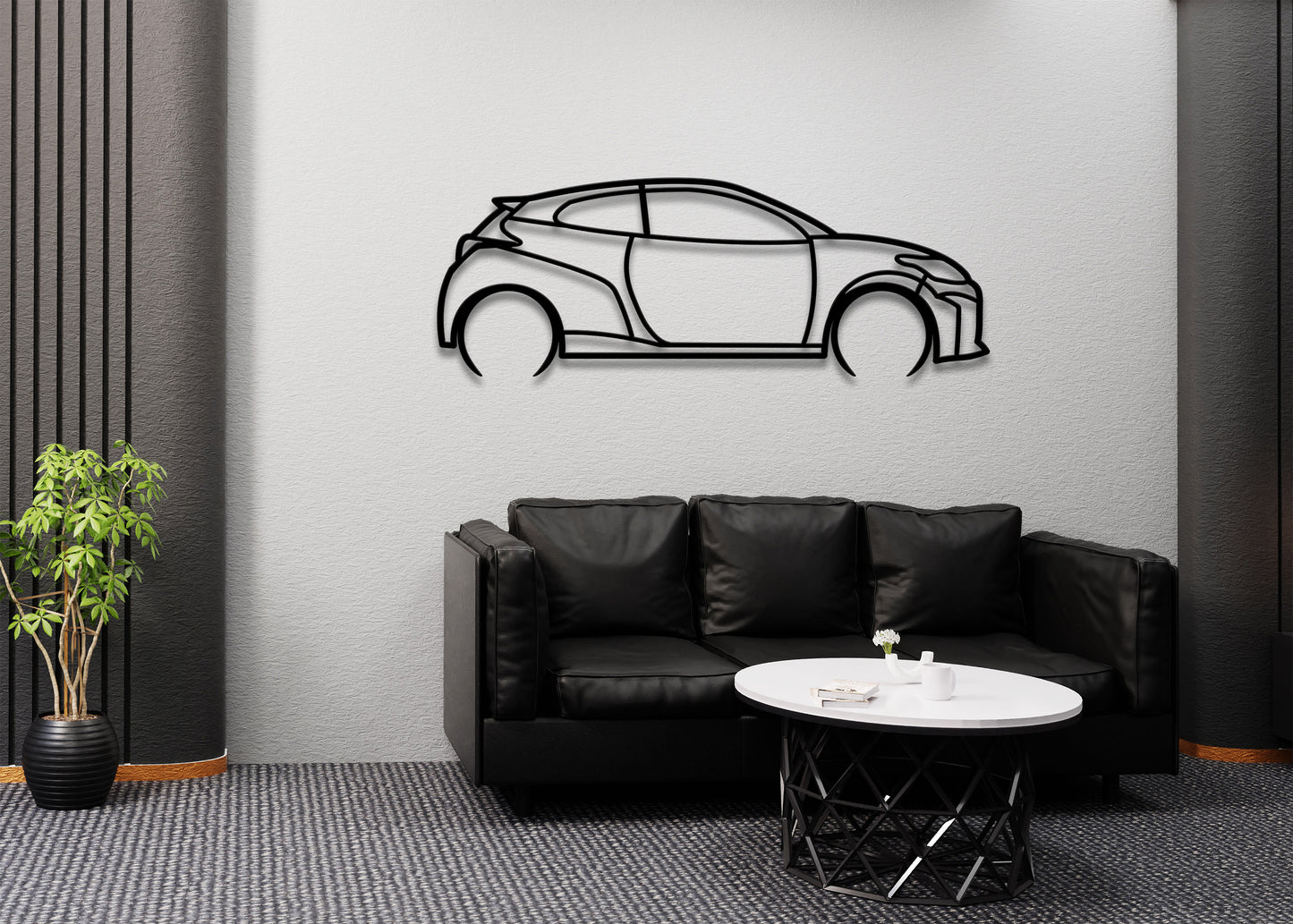 2020 Toyota GR Yaris Detailed Metal Wall Art