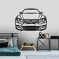 BMW M5 E60 Front Silhouette Metal Wall Art
