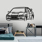 2001 Mitsubishi Lancer Evolution VII -  Front Angle Silhouette Metal Wall Art