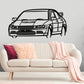 2001 Mitsubishi Lancer Evolution VII -  Front Angle Silhouette Metal Wall Art