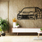 2001 Mitsubishi Lancer Evolution VII -  Front Angle Silhouette Metal Wall Art