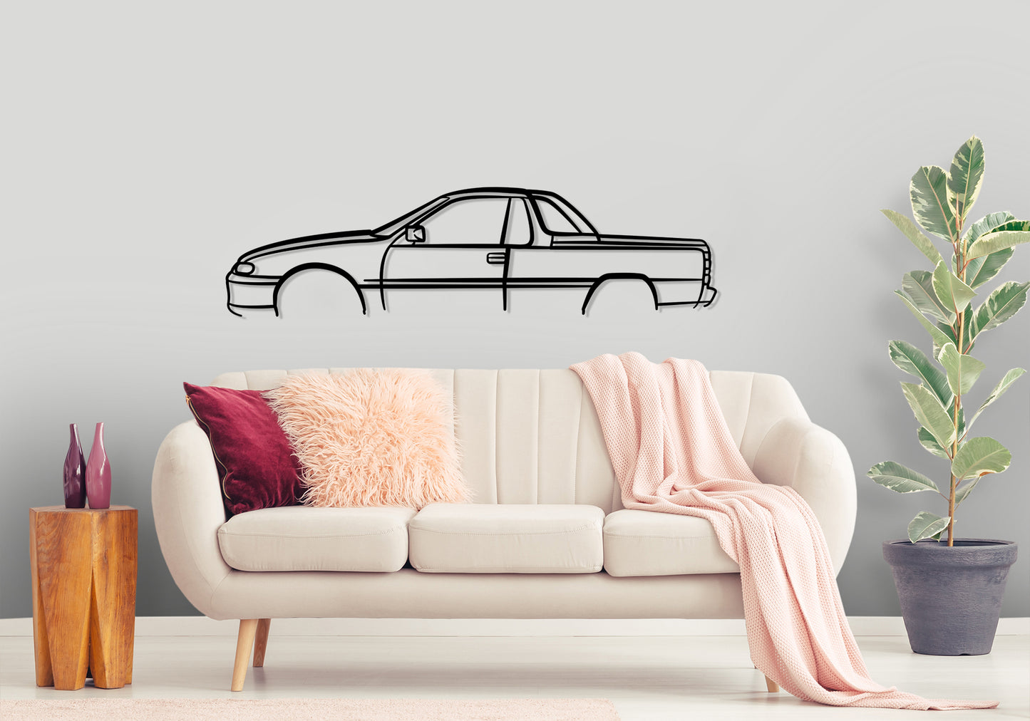 1997 VS Maloo Ute -  Classic Silhouette Metal Wall Art
