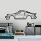 911 Turbo Model Detailed 930 Silhouette Metal Wall Art