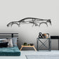 Corvette c8 Classic Silhouette Metal Wall Art