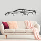 Corvette c8 Classic Silhouette Metal Wall Art
