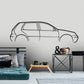 2002 Volkswagen Golf Classic Silhouette Metal Wall Art